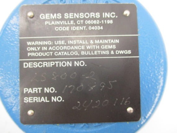 GEMS SENSORS LS800-2 UNMP