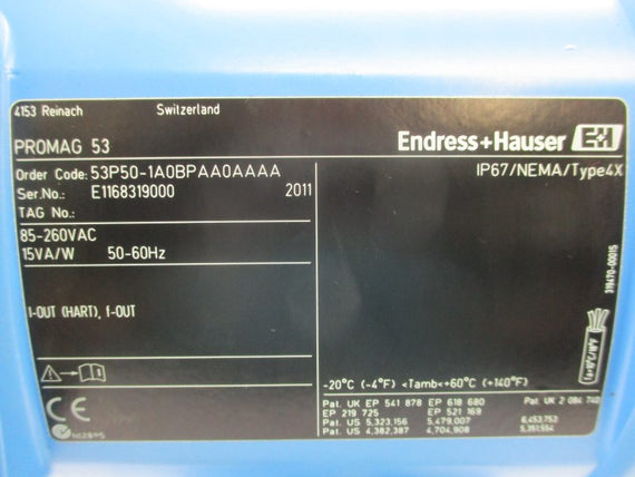 ENDRESS HAUSER 53P50-1A0BPAA0AAAA 85-260VAC NSNP