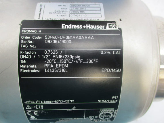 ENDRESS HAUSER 53H40-UF0B1AA0AAAA 85-260VAC (AS PICTURED) UNMP