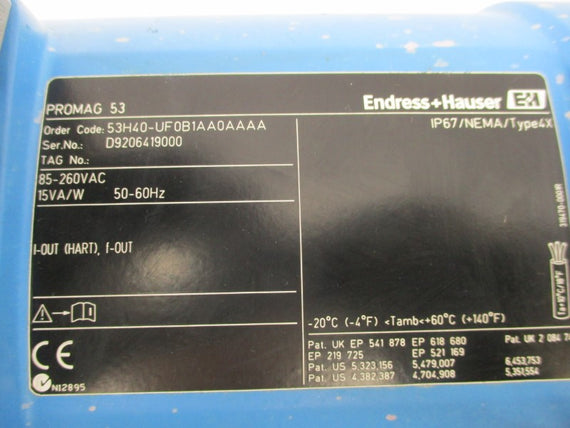 ENDRESS HAUSER 53H40-UF0B1AA0AAAA 85-260VAC (AS PICTURED) UNMP