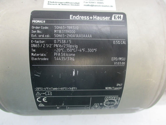 ENDRESS HAUSER 50H65-19R3/0 85-260VAC NSNP