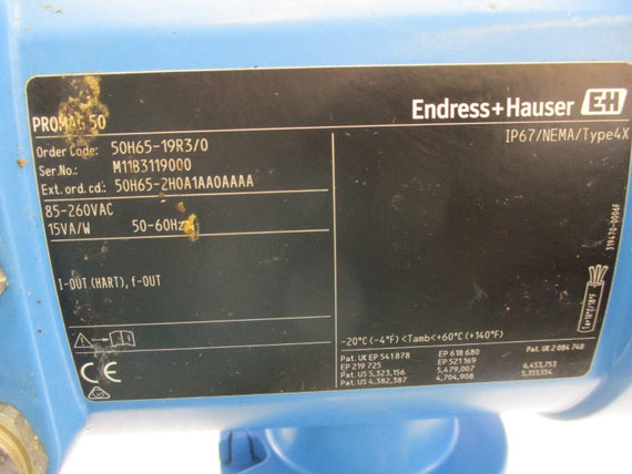 ENDRESS HAUSER 50H65-19R3/0 85-260VAC NSNP