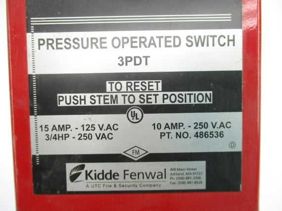 KIDDE FENWAL 486536 250VAC 10A UNMP