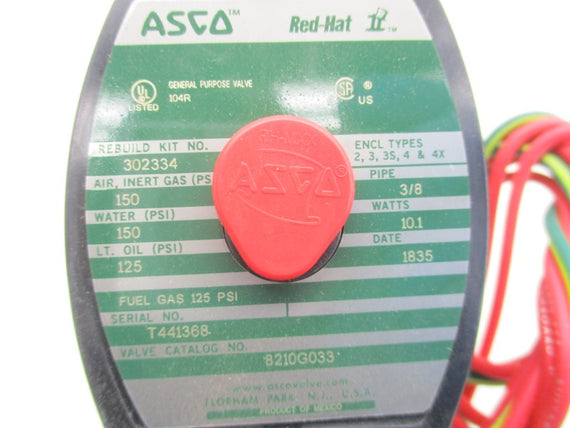 ASCO 8210G033 24V 150PSI 3/8" NSMP