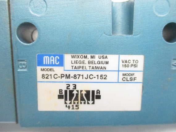 MAC 821C-PM-871JC-152 24VDC 25-150PSI NSMP