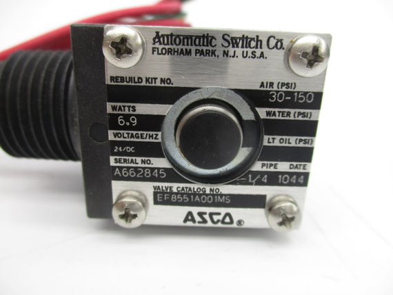 ASCO EF8551A001MS 24VDC 30-150PSI 1/4" NSMP