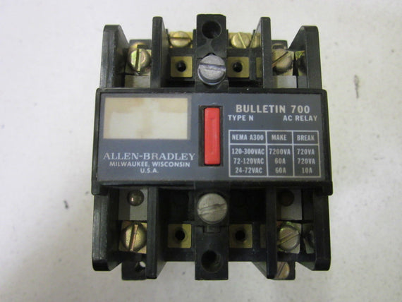 ALLEN BRADLEY  700-N800A24 SER. C CONTROL RELAY (AS PICTURED) *USED*