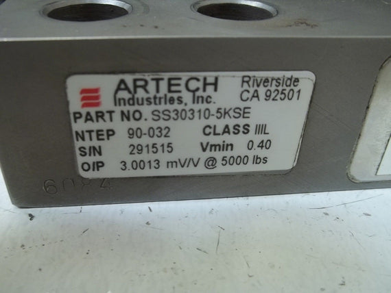 ARTECH INDUSTRIES, INC.  SS30310-5KSE LOAD CELL *USED*