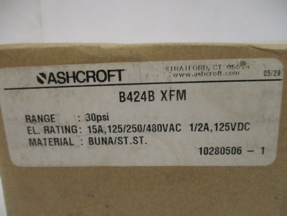 ASHCROFT B424BXFM 480VAC 15A 30PSI NSMP