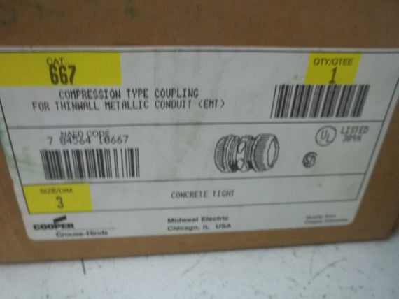 COOPER 667 3" COUPLING *NEW IN BOX*