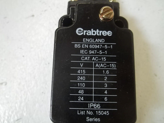 CRABTREE AC-15 SWITCH BODY AND ROLLER PLUNGER *USED*