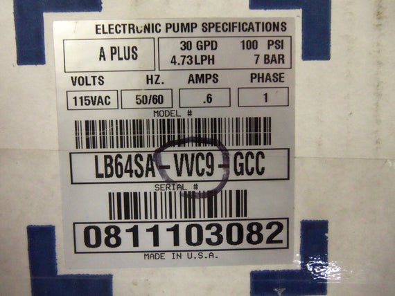 GARRATT LB64SA-VVC9-GCC METERING PUMP *NEW IN BOX*