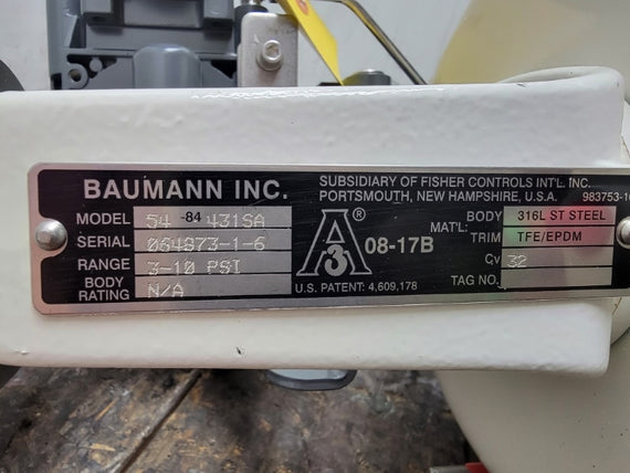 FISHER BAUMANN 54-84-431SA 30VDC 3-10PSI NSNP