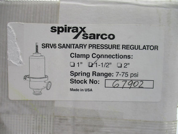 SPIRAX SARCO SRV6 67902 7-75PSI 1-1/2" NSMP