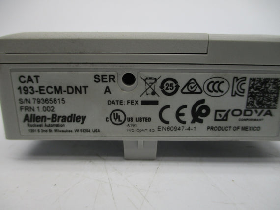 ALLEN BRADLEY 193-ECM-DNT SER. A F/W 1.002 (WH) NSMP