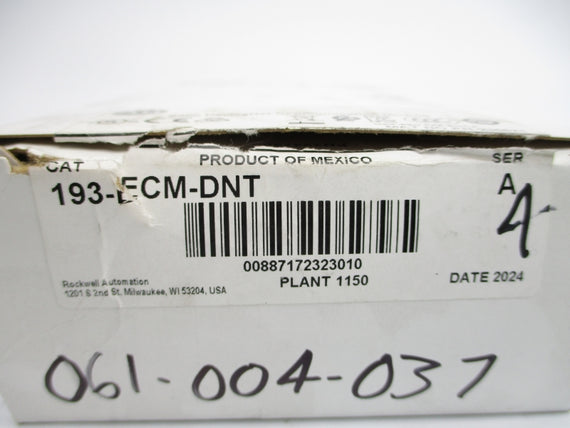 ALLEN BRADLEY 193-ECM-DNT SER. A F/W 1.002 (WH) NSMP