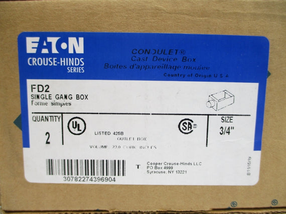 EATON FD2 3/4" (PKG OF 2) NSMP