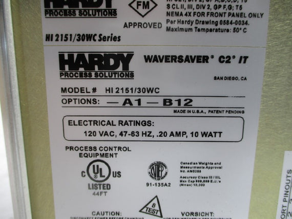 HARDY HI2151/30WC-A1-B12 120VAC .20A NSMP