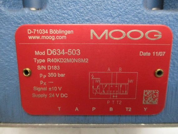 MOOG D634-503 R40KD2M0NSM2 24VDC (BLUE) NSMP