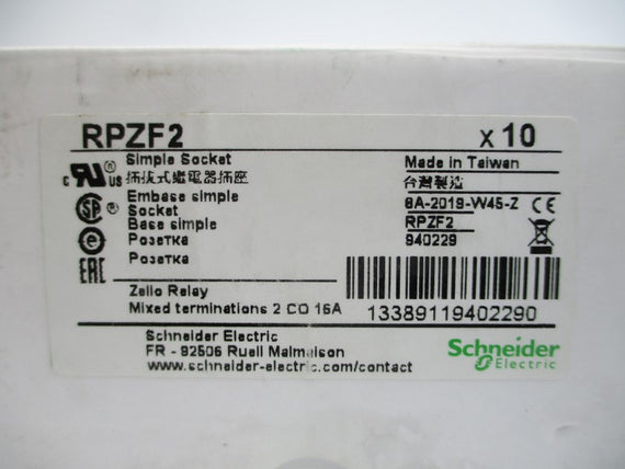 SCHNEIDER ELECTRIC RPZF2 250V 16A (PKG OF 10) NSMP