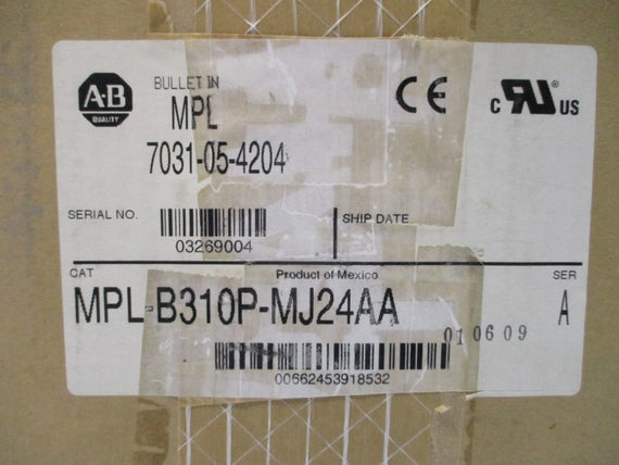 ALLEN BRADLEY MPL-B310P-MJ24AA SER. A 460VAC 2.40A NSMP