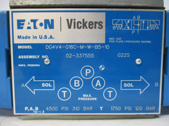 EATON VICKERS DG4V4-016C-M-W-B5-10 120V 4500PSI NSNP