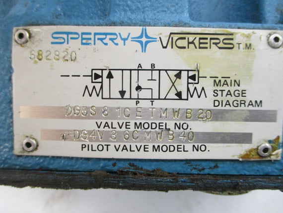 SPERRY VICKERS DG5S81CETMWB20 DG4V36CMWB40 115/120VAC .54/.64A 1500/5000PSI UNMP