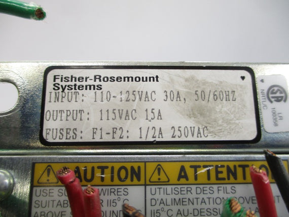 FISHER ROSEMOUNT 10P56620002 110-125VAC 30A REV B/C UNMP