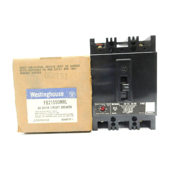 WESTINGHOUSE FB21550MRL 600VAC 100A NSMP