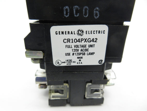 GENERAL ELECTRIC CR104PXG42 120VAC/DC NSNP