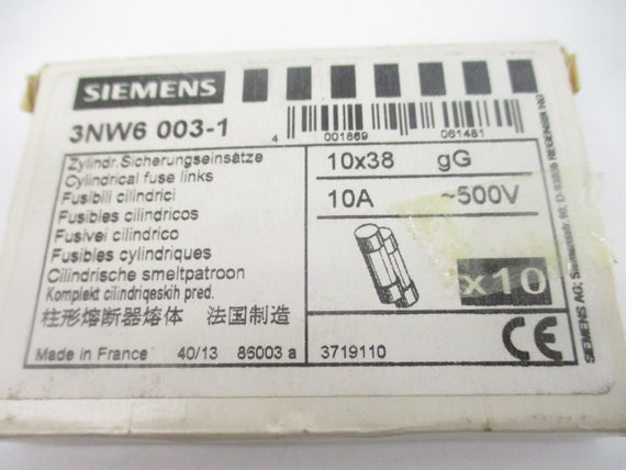 SIEMENS 3NW6003-1 500V 10A (PKG OF 10) NSMP