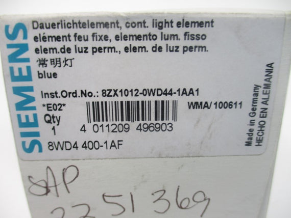 SIEMENS 8WD4400-1AF 230VAC/DC NSMP