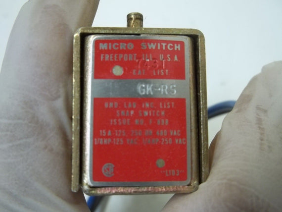 MICRO SWITCH GK-RS LIMIT SWITCH *USED*