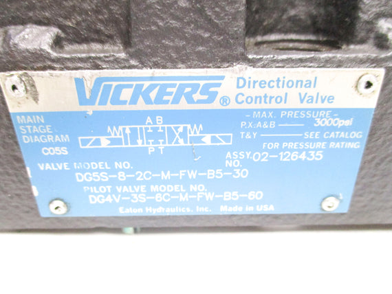 VICKERS 02-126435 DG5S-8-2C-M-FW-B5-30 110V/50HZ-120V/60HZ UNMP