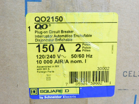 SQUARE D QO2150 120/240V 150A NSMP