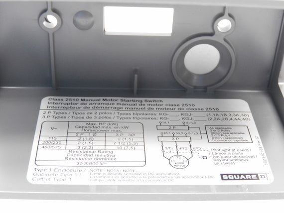 SQUARE D 2510KG2 SER. A 600V 30A NSMP
