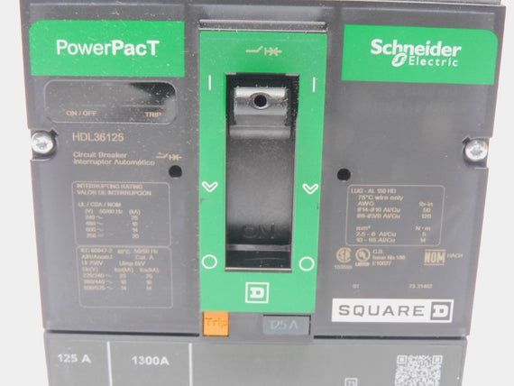 SQUARE D HDL36125 600V 125A (GREEN) NSMP