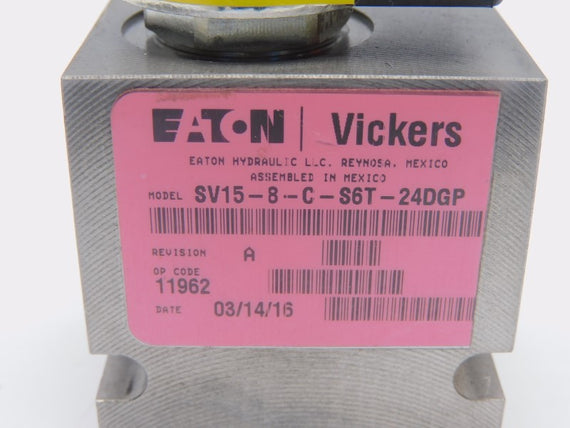 EATON VICKERS SV158CS6T24DGP REV. A 24VDC NSNP