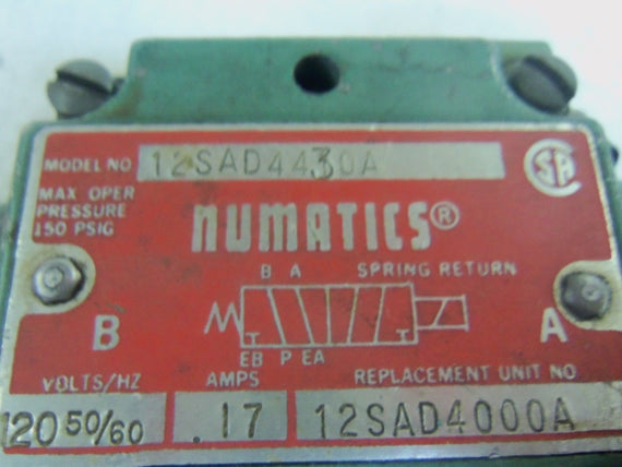 NUMATICS VALVE 12SAD4430A *USED*