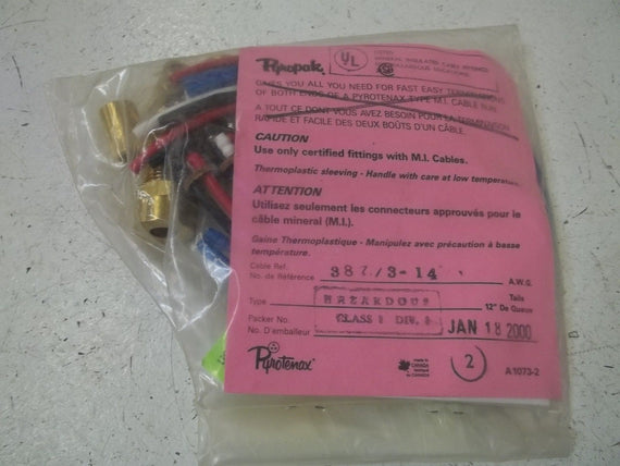 PYROTENAX 387/3-14 CABLE TERMINATION KIT *NEW IN A BAG*