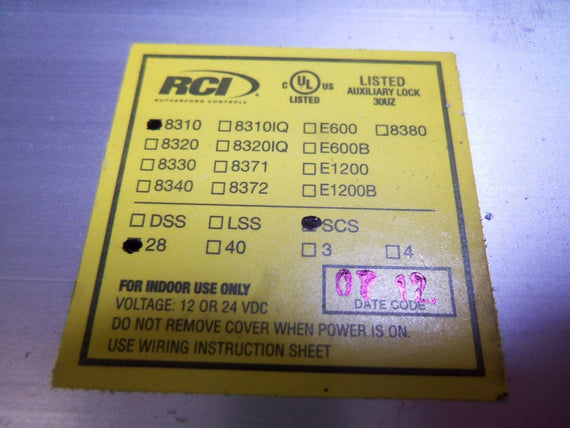 RUTHERFORD CONTROLS 8310 x SCS x 28 *NEW IN BOX*