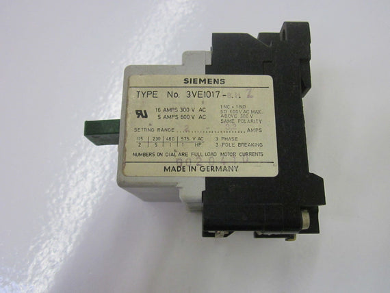 SIEMENS 3VE1017-8.H.Z *USED*