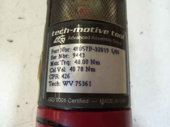 AAG TECH-MOTIVE TOOL 48057P-32019 NUT RUNNER *USED*