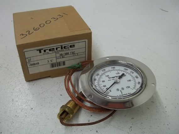 TRERICE DT MODEL V80040 3.5" DIAL THERMOMETER 30/300 F&C *NEW IN BOX*