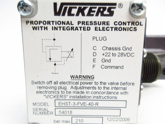 VICKERS EHST-3-FVE-40-R 22-28VDC NSNP