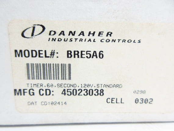 DANAHER INDUSTRIAL CONTROLS BRE5A6 120V 10A 0-60S NSMP