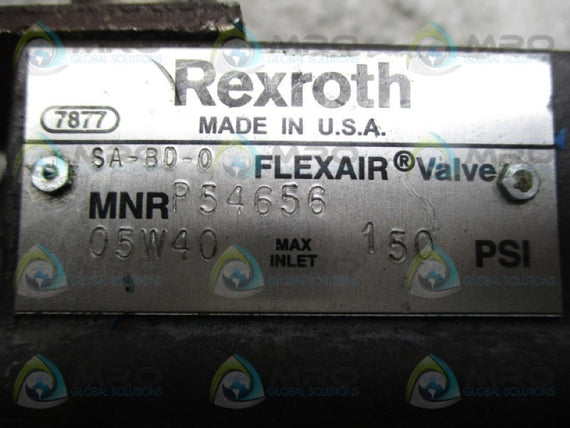 REXROTH P54656 FLEX AIR VALVE * USED *