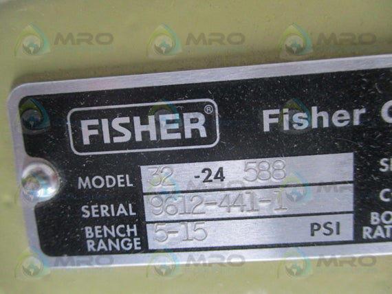 FISHER 32-24-588 CONTROL VALVE W/ 3582 VALVE POSITIONER  * NEW NO BOX *