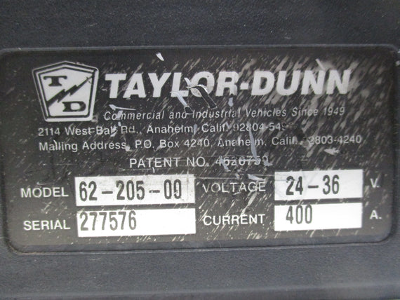 TAYLOR-DUNN 62-205-00 ELECTRIC MOTOR SPEED CONTROLLER 24-36V * USED *