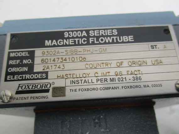 FOXBORO 9302A-SIBB-PHJ-GM ST. A MAGNETIC FLOWTUBE 9300A SERIES * NEW IN BOX *